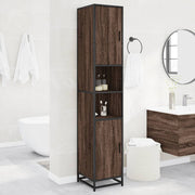 vidaXL Badkamerkast 35x37,5x188,5 cm hout en metaal sonoma eikenkleur - Aashly