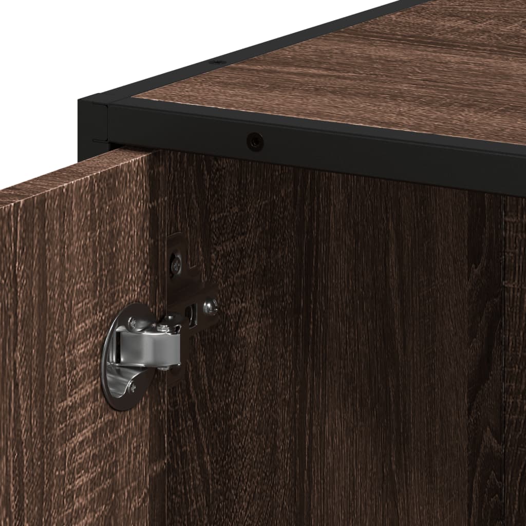 vidaXL Badkamerkast 35x37,5x188,5 cm hout en metaal sonoma eikenkleur - Aashly