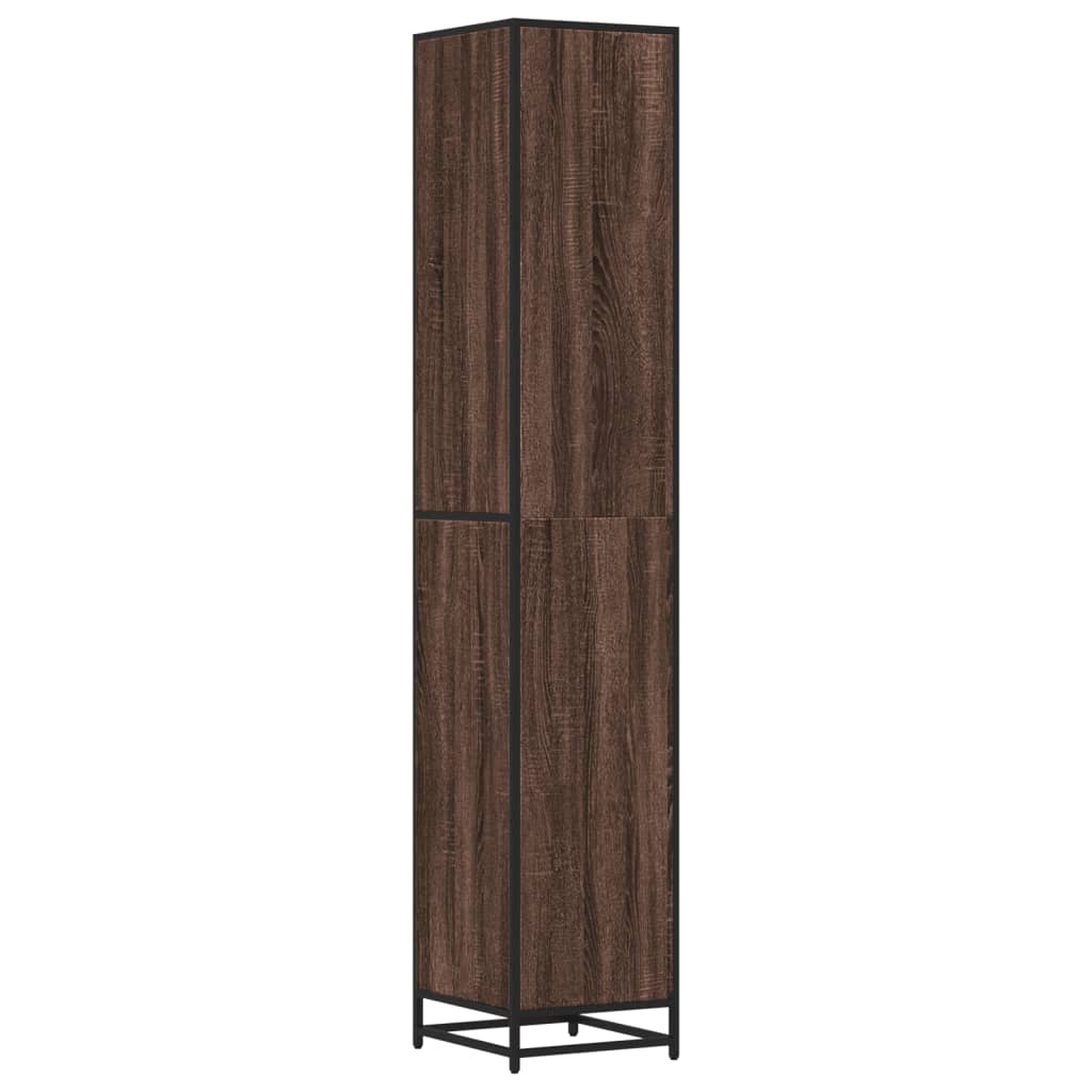 vidaXL Badkamerkast 35x37,5x188,5 cm hout en metaal sonoma eikenkleur - Aashly