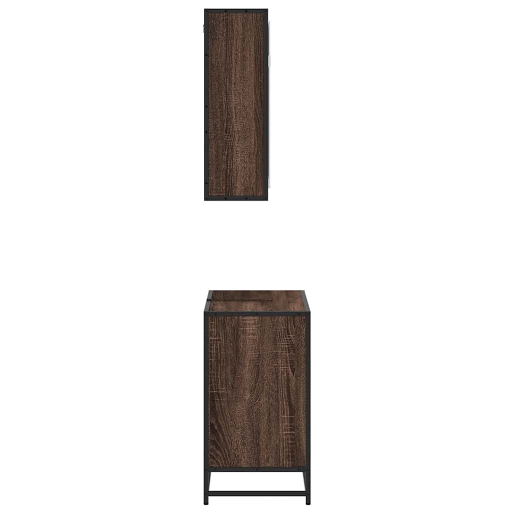 vidaXL 2-delige Badkamermeubelset bewerkt hout zwart - Aashly