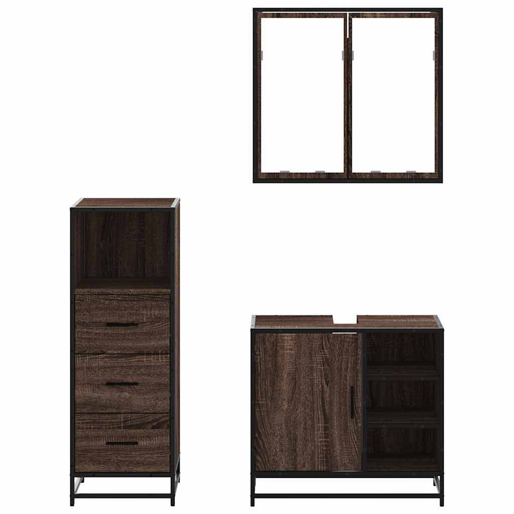 vidaXL 3-delige Badkamermeubelset bewerkt hout sonoma eikenkleurig - Aashly