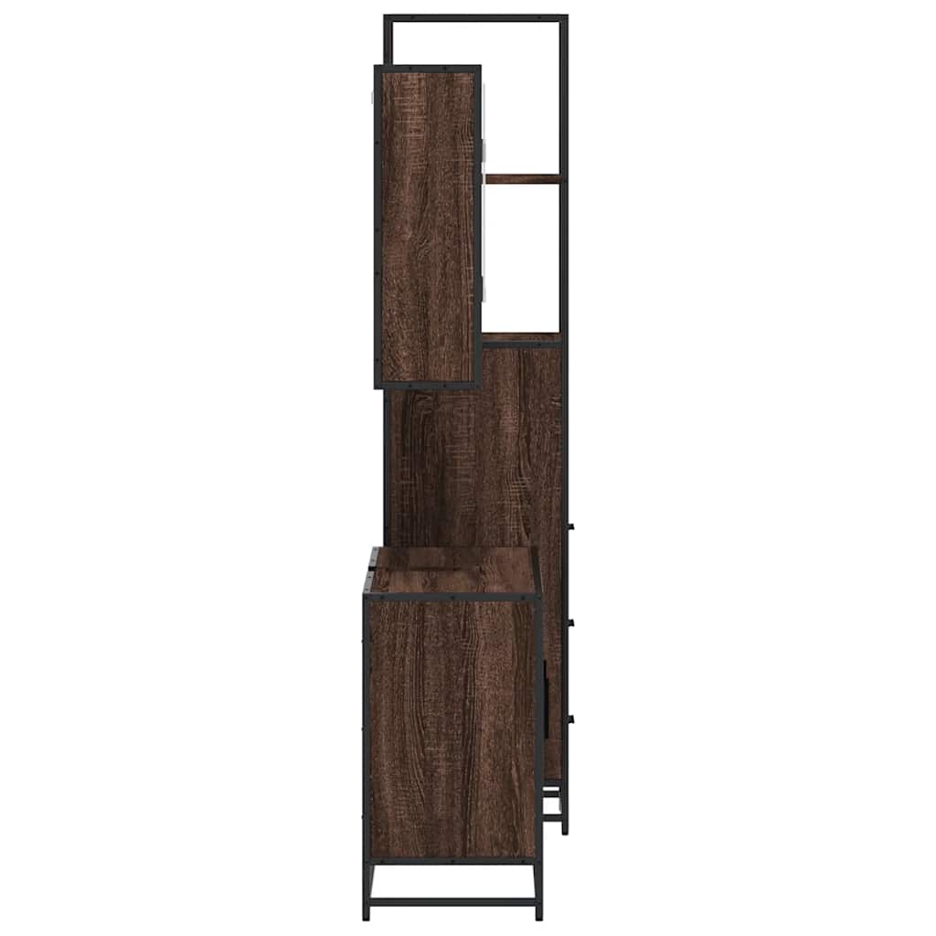 vidaXL 3-delige Badkamermeubelset bewerkt hout sonoma eikenkleurig - Aashly