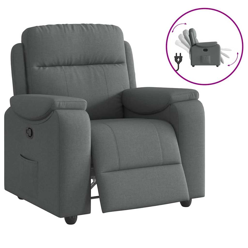 vidaXL Relaxfauteuil donkergrijze stof