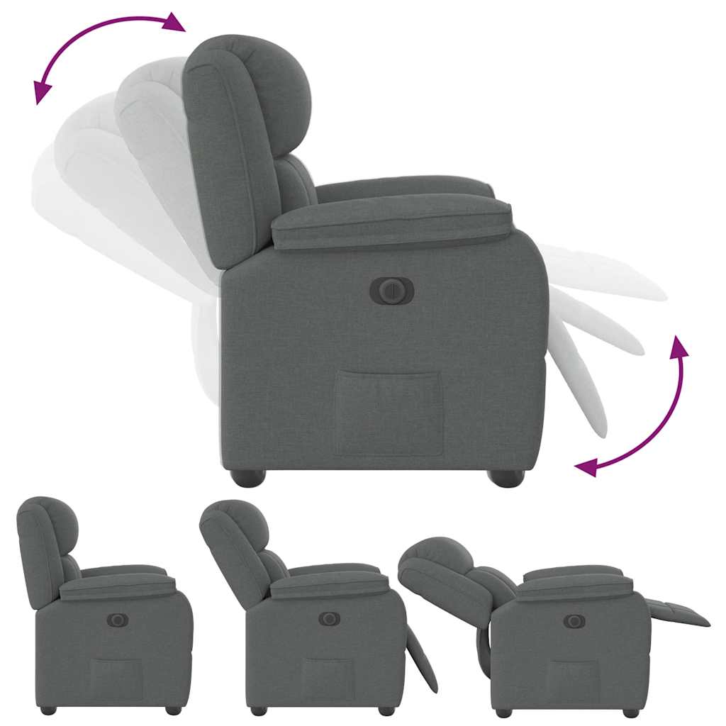 vidaXL Relaxfauteuil donkergrijze stof