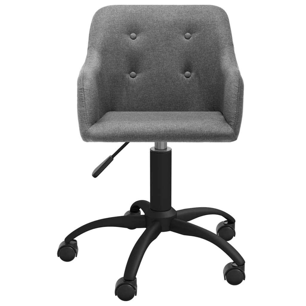 vidaXL Eetkamerstoelen draaibaar 2 st stof lichtgrijs