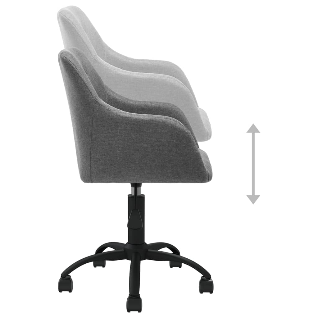 vidaXL Eetkamerstoelen draaibaar 2 st stof lichtgrijs
