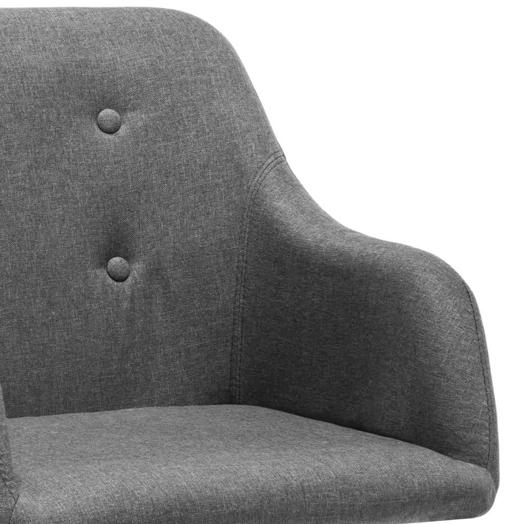 vidaXL Eetkamerstoelen draaibaar 2 st stof lichtgrijs
