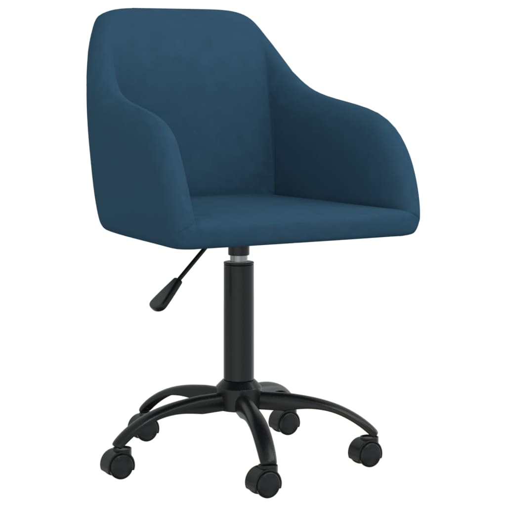vidaXL Eetkamerstoelen draaibaar 2 st fluweel blauw