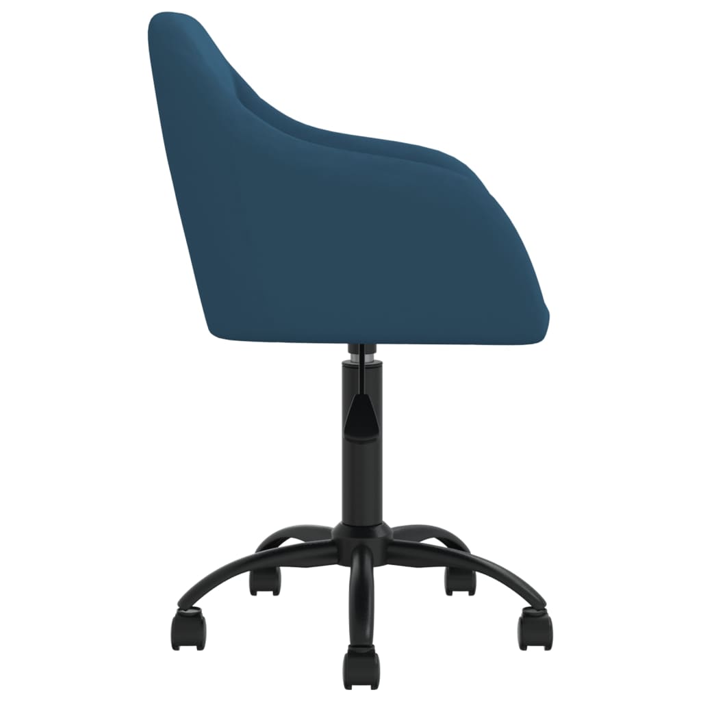 vidaXL Eetkamerstoelen draaibaar 2 st fluweel blauw