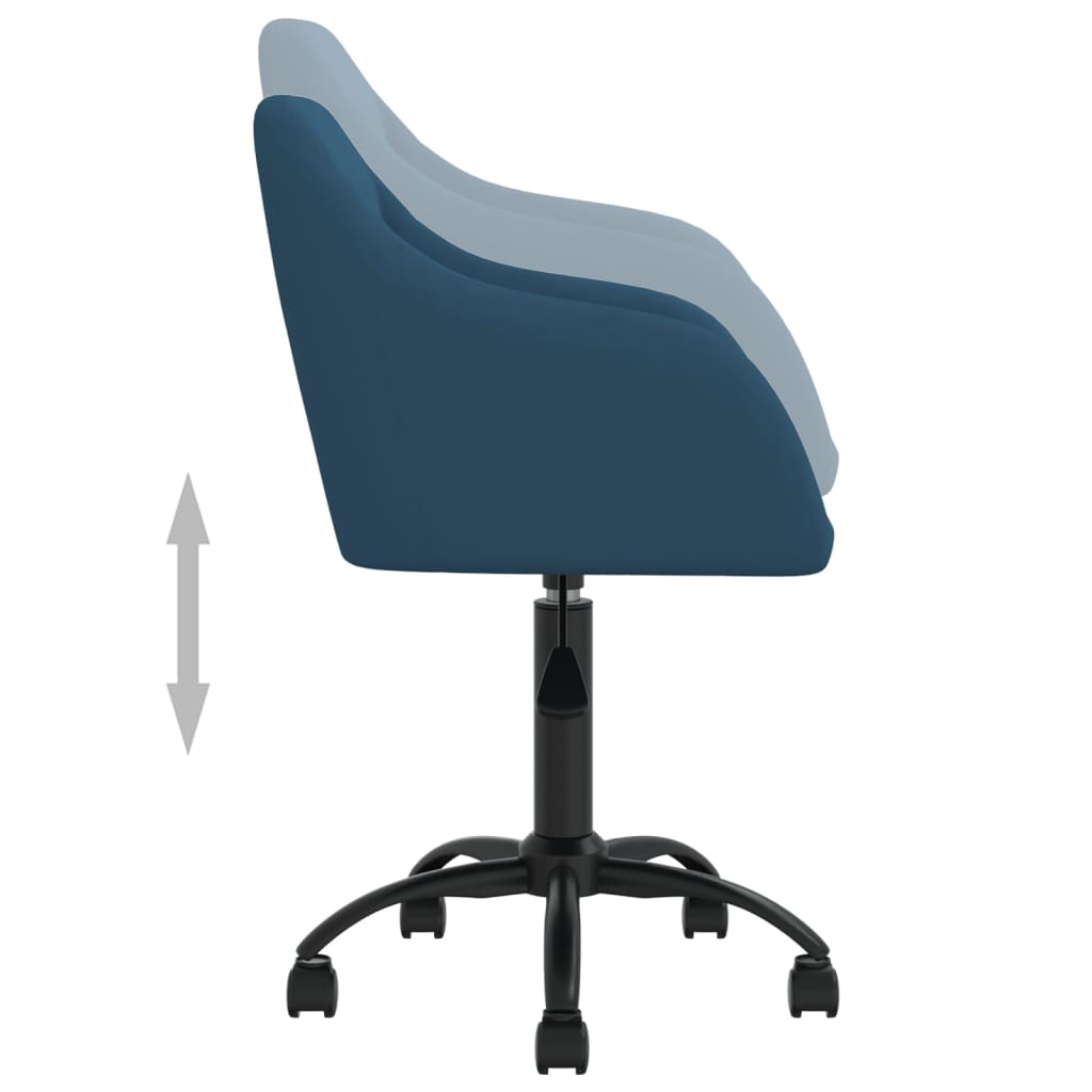 vidaXL Eetkamerstoelen draaibaar 2 st fluweel blauw
