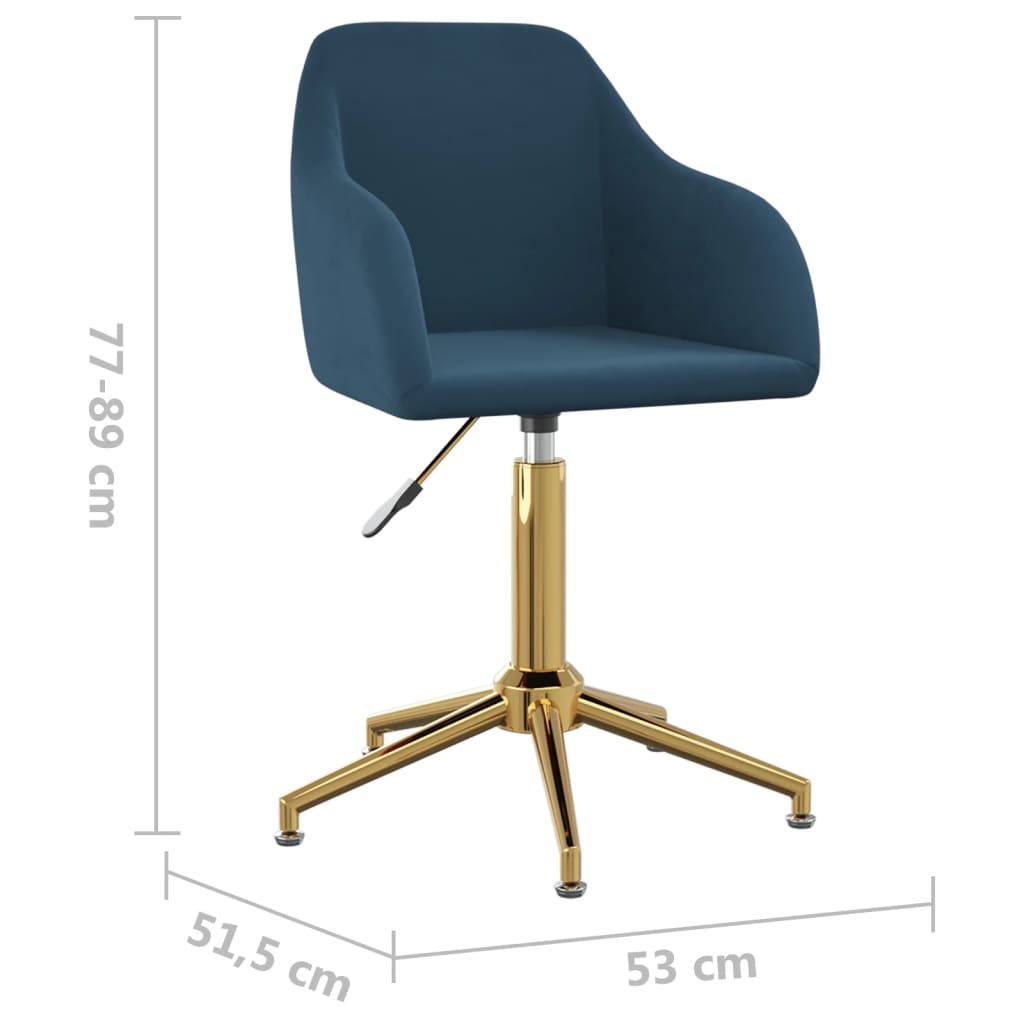 vidaXL Eetkamerstoelen draaibaar 2 st fluweel blauw