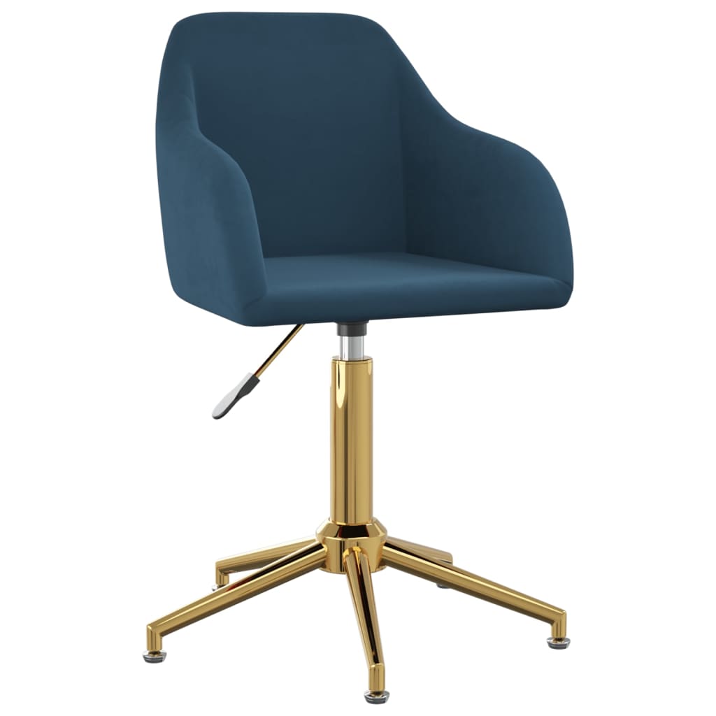 vidaXL Eetkamerstoelen draaibaar 2 st fluweel blauw