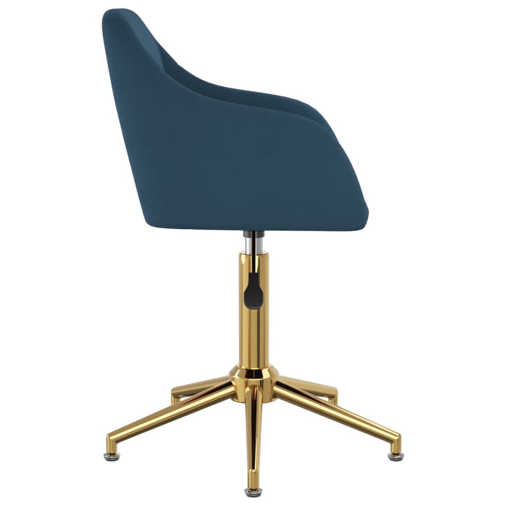 vidaXL Eetkamerstoelen draaibaar 2 st fluweel blauw