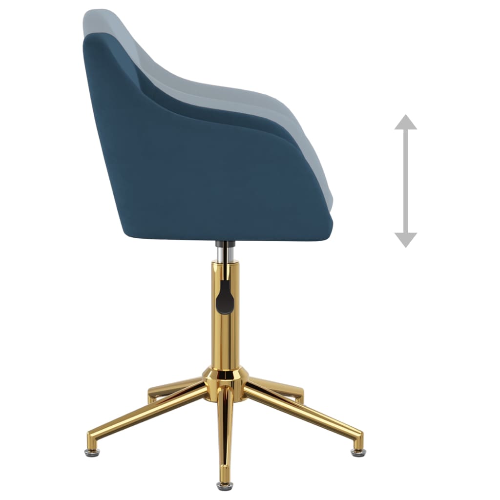vidaXL Eetkamerstoelen draaibaar 2 st fluweel blauw