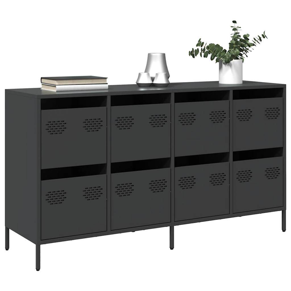 vidaXL Dressoir 135x39x73,5 cm koudgewalst staal roze - Aashly