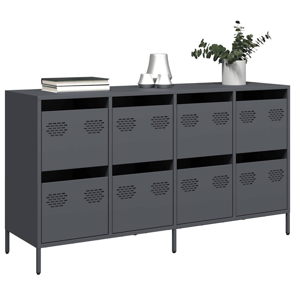 vidaXL Dressoir 135x39x73,5 cm koudgewalst staal roze - Aashly