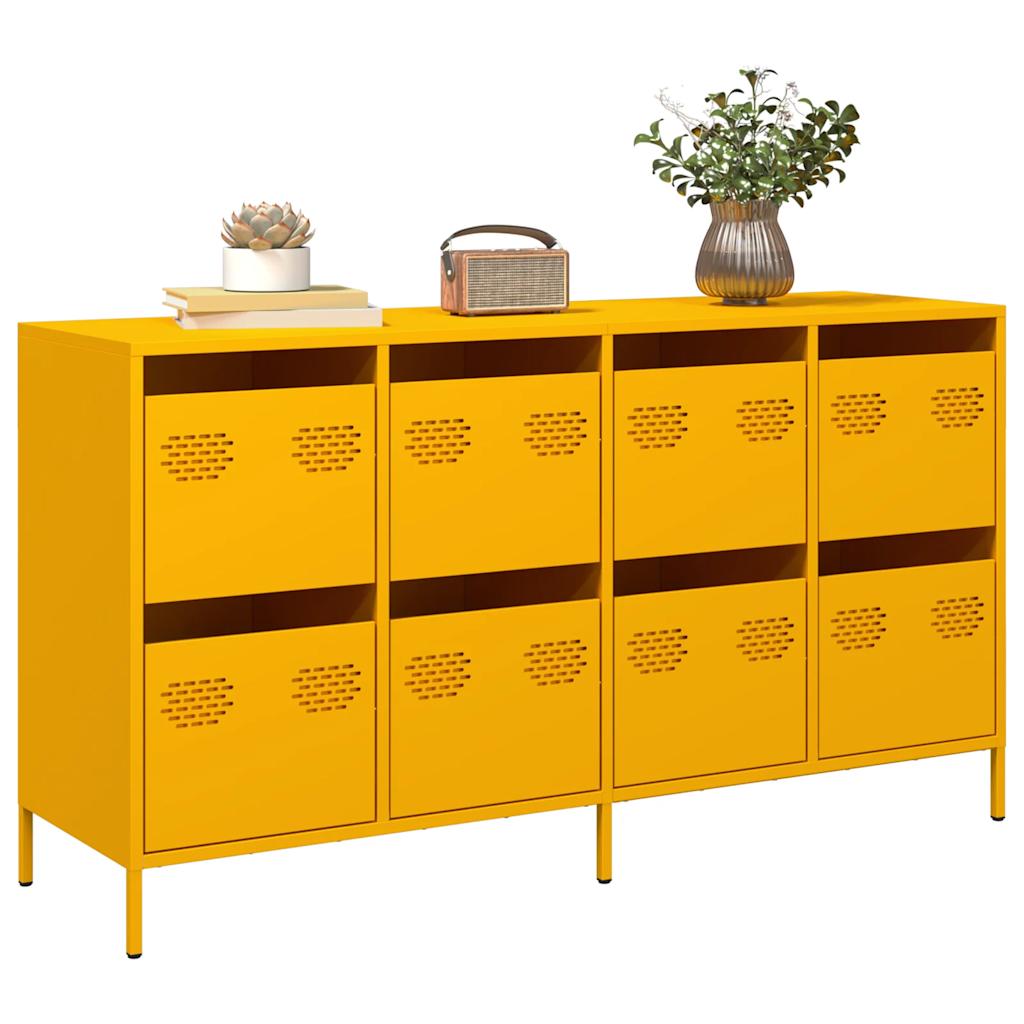 vidaXL Dressoir 135x39x73,5 cm koudgewalst staal roze - Aashly