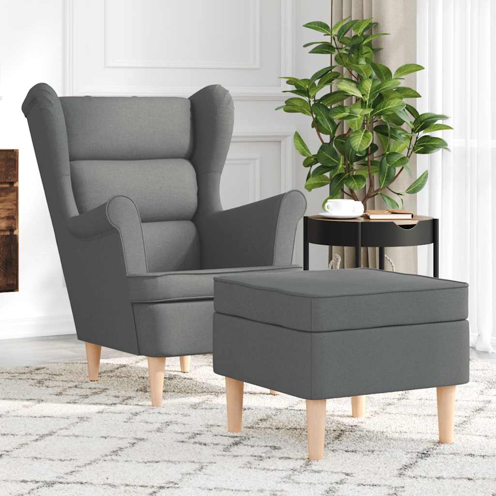 vidaXL Fauteuil 74x84x100 cm stof zwart - Aashly