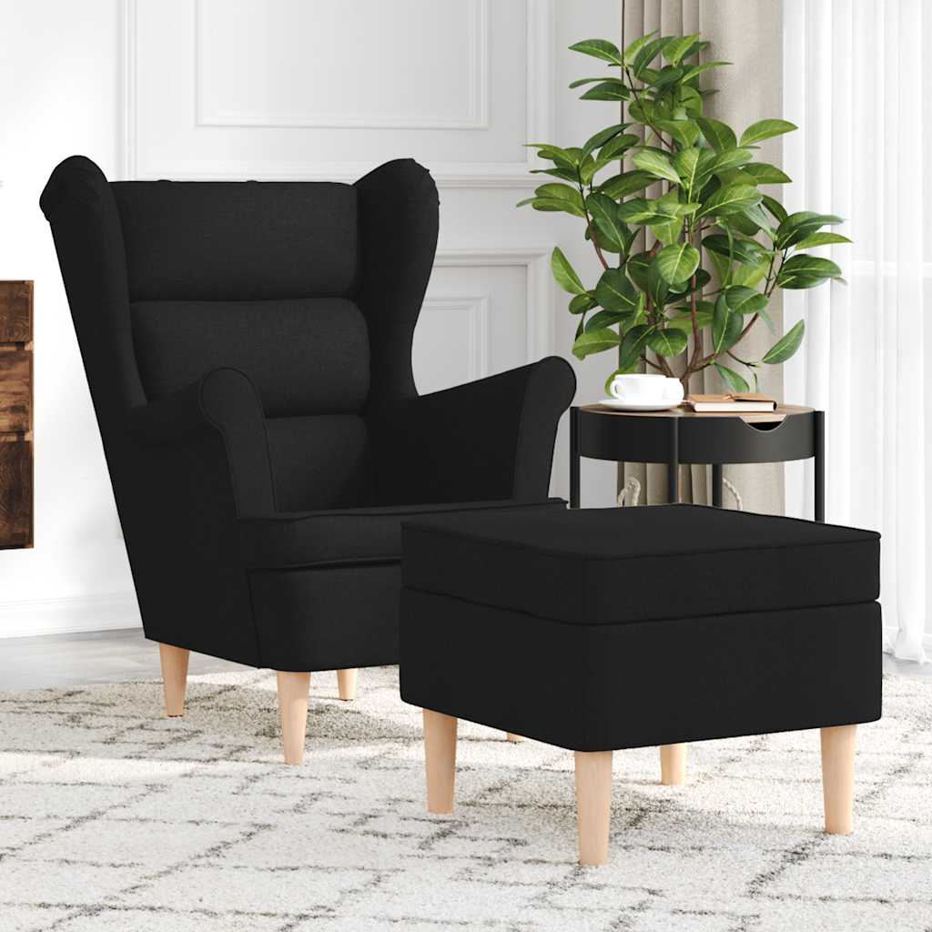 vidaXL Fauteuil 74x84x100 cm stof zwart - Aashly