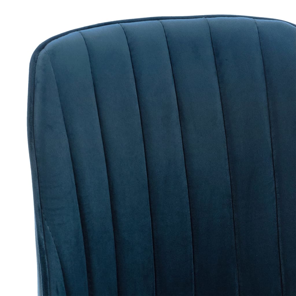 vidaXL Eetkamerstoel draaibaar fluweel blauw