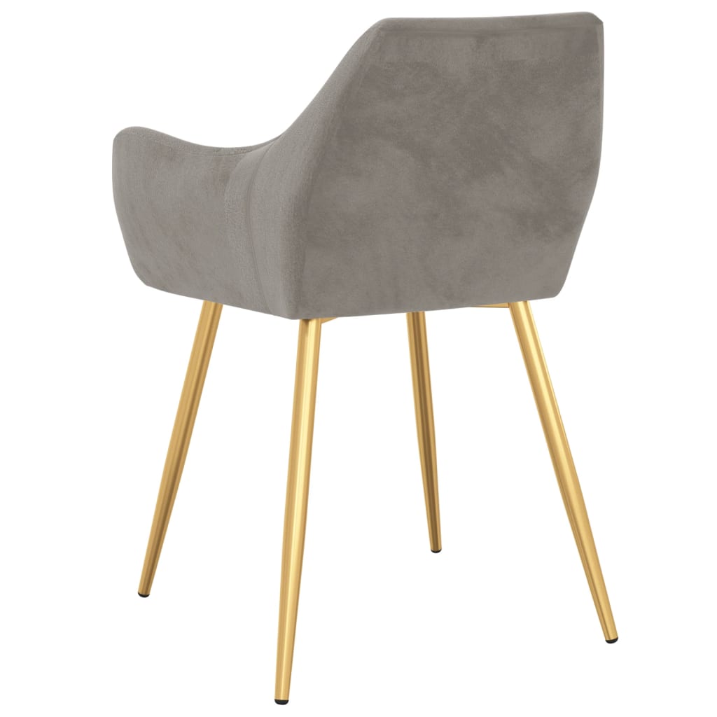 vidaXL Eetkamerstoelen 2 st fluweel lichtgrijs