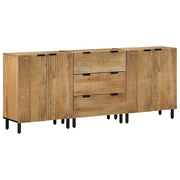 vidaXL 3-Piece Sideboards 60x33x75 cm Solid Mango Wood Brown