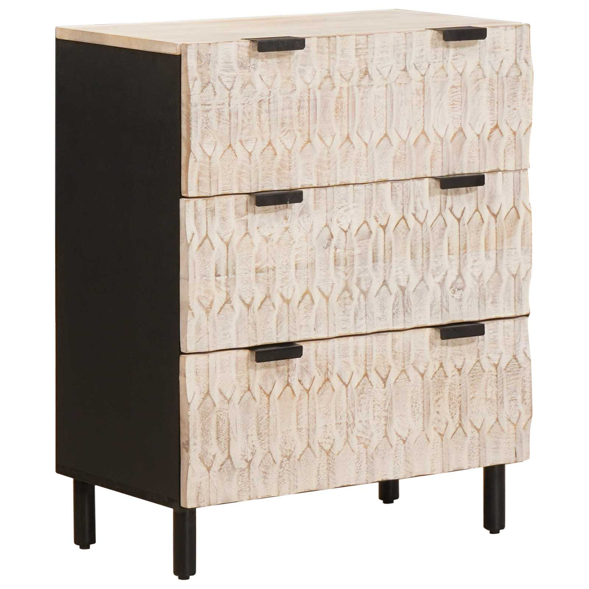 vidaXL Dressoir Witte Was Afwerking Massief Mango Hout
