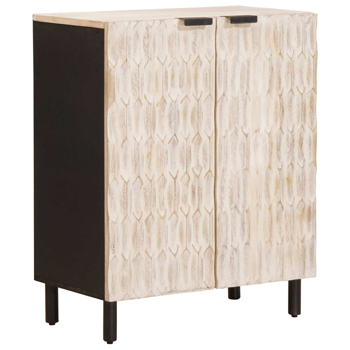 vidaXL Dressoir Witte Was Afwerking Massief Mango Hout
