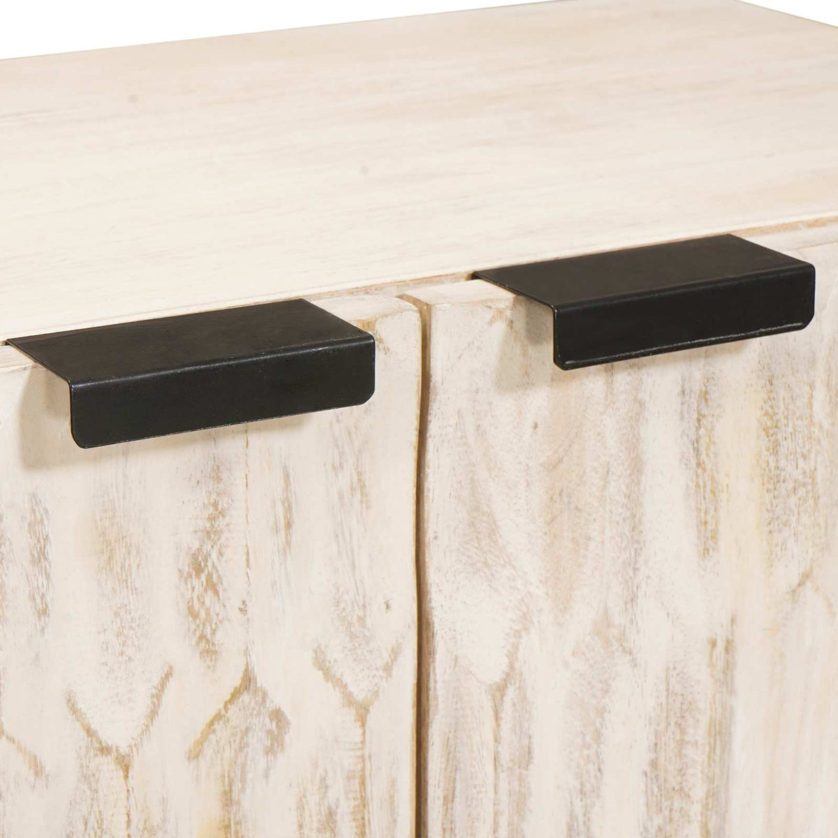 vidaXL Dressoir Witte Was Afwerking Massief Mango Hout