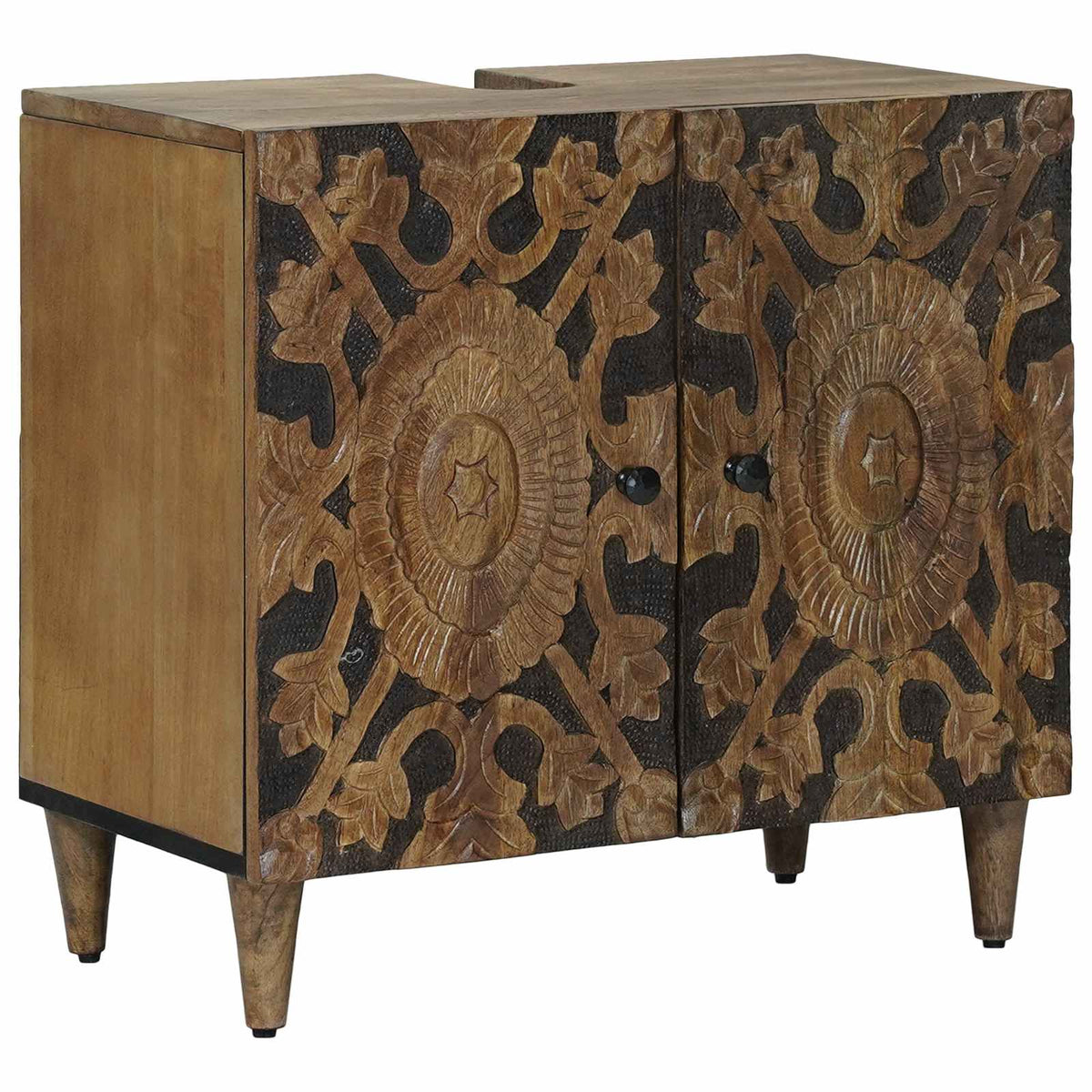 vidaXL Badkamermeubelset met lade 3 pcs Wit Massief Mango Hout