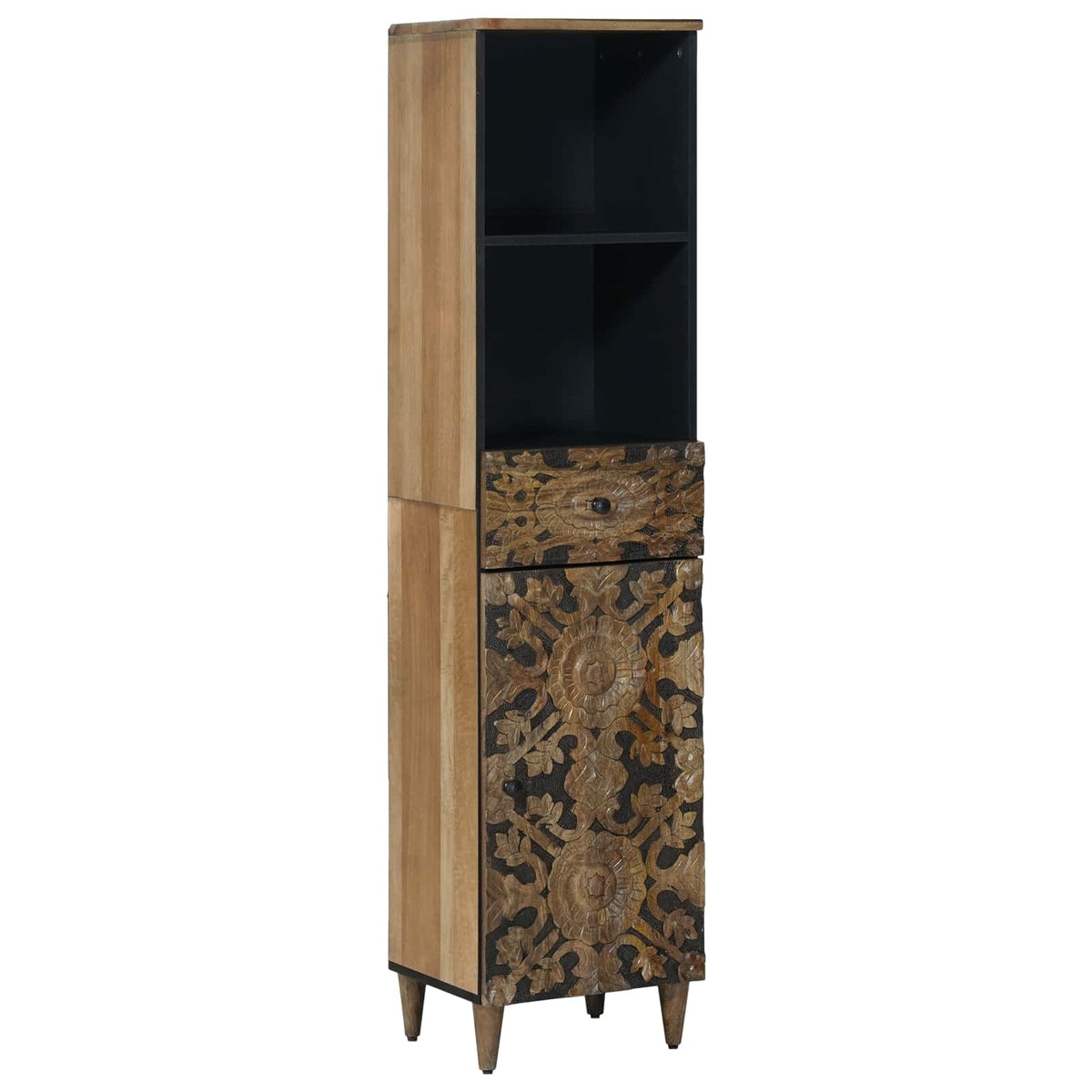 vidaXL Badkamermeubelset met lade 3 pcs Wit Massief Mango Hout