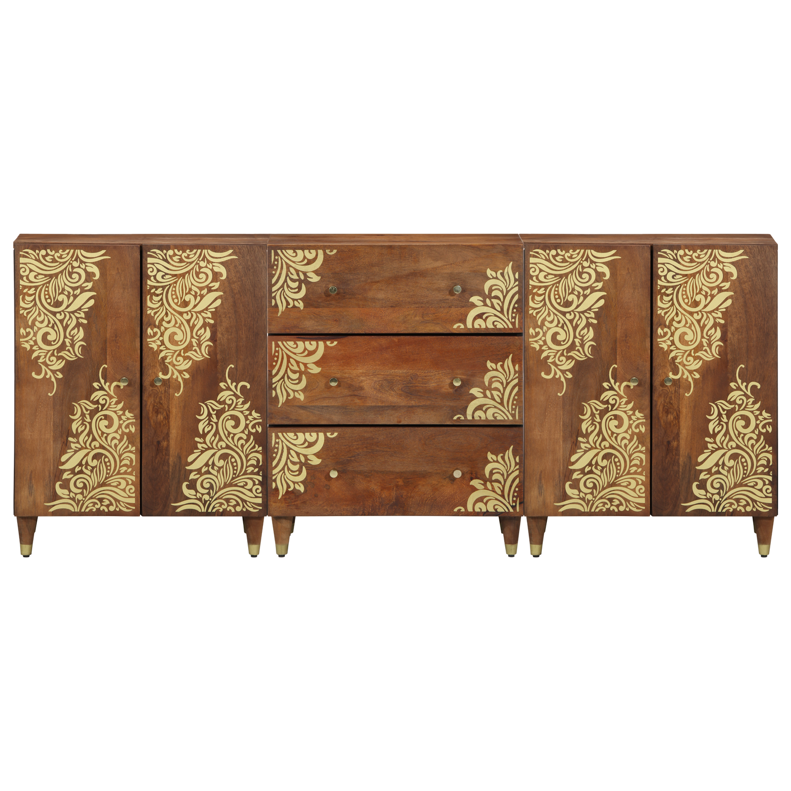 vidaXL 3-delige badkamermeubelset massief ruw mangohout