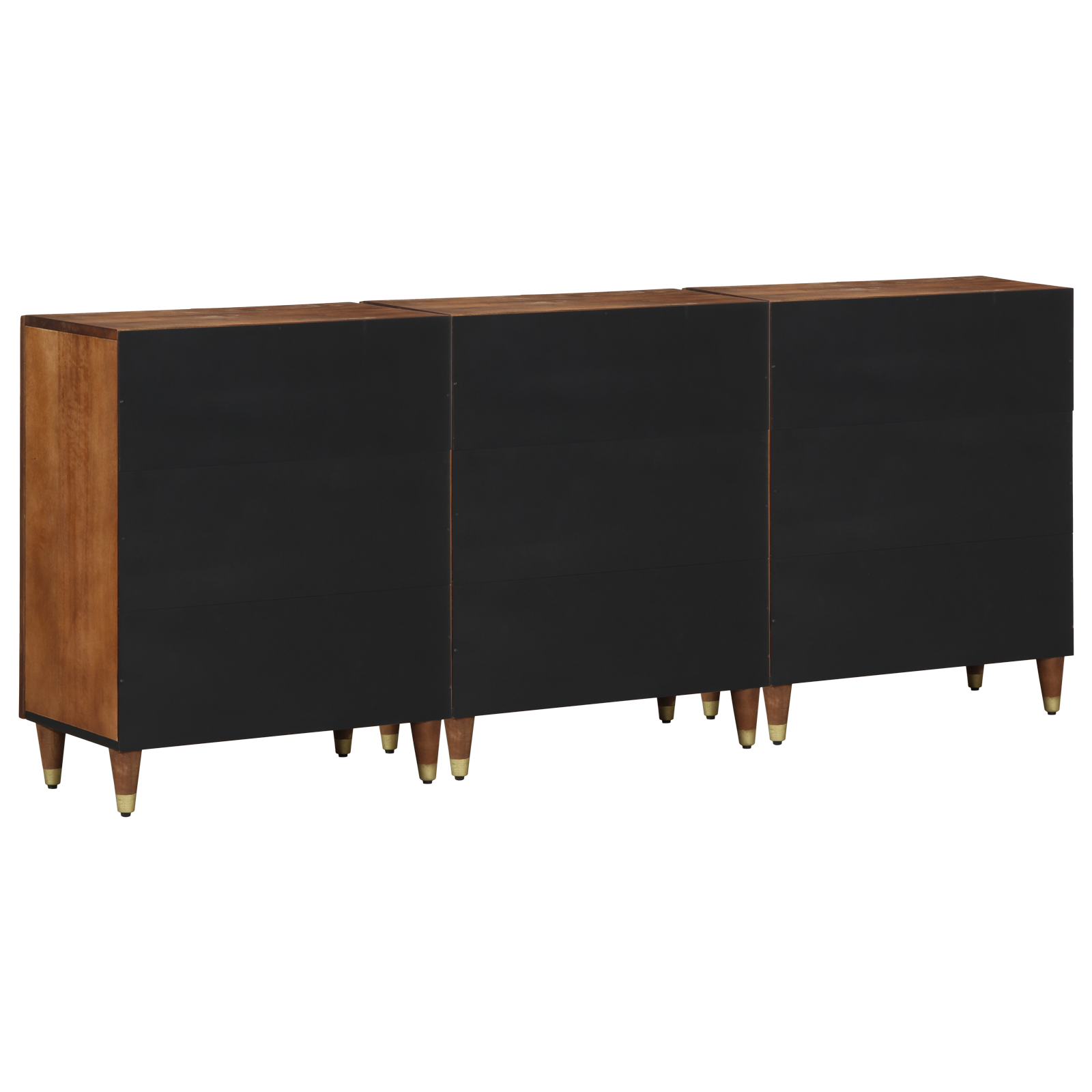 vidaXL 3-delige badkamermeubelset massief ruw mangohout