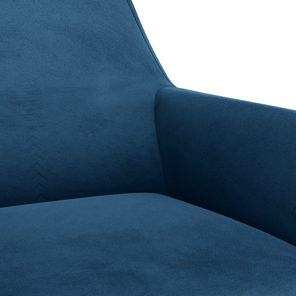 vidaXL Eetkamerstoel draaibaar fluweel blauw