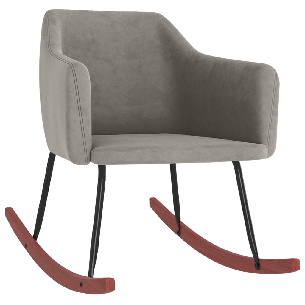 vidaXL Rocking chair velvet light gray