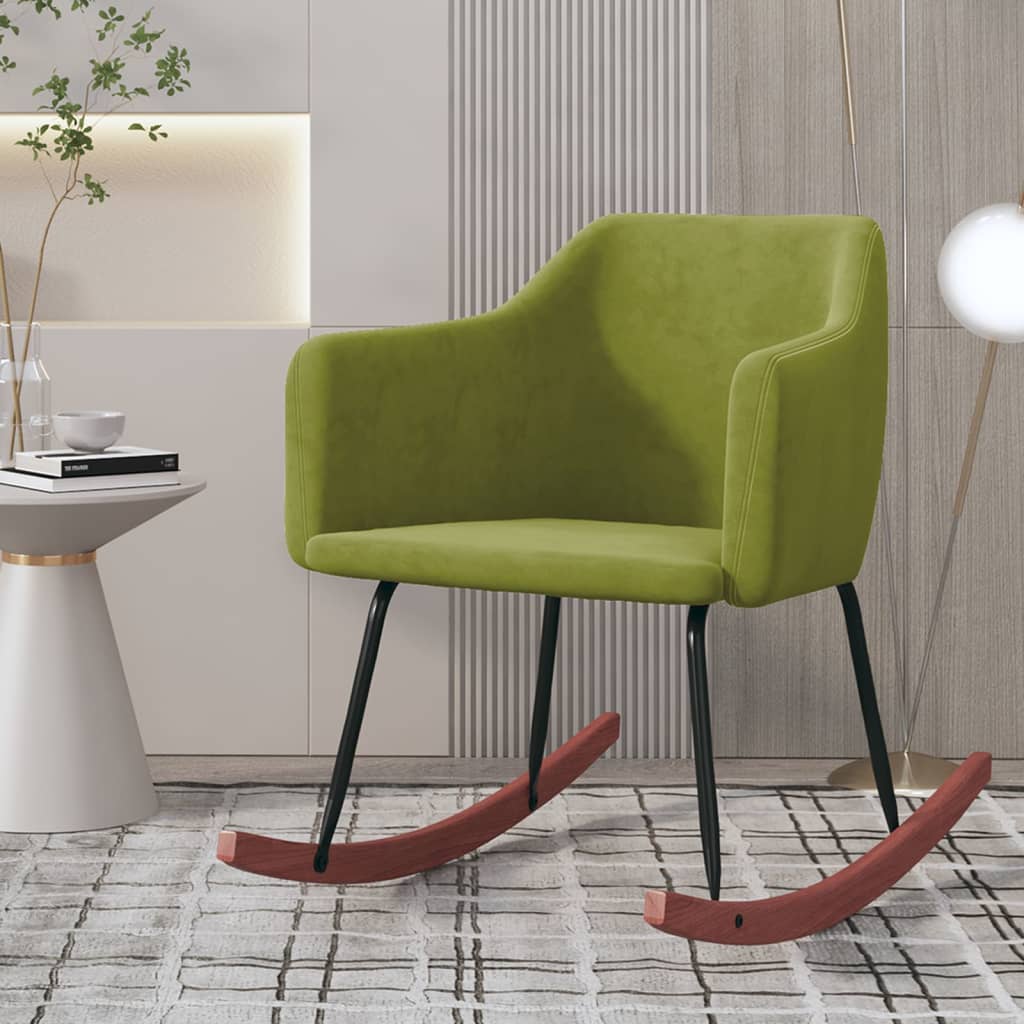 vidaXL Rocking chair velvet light gray