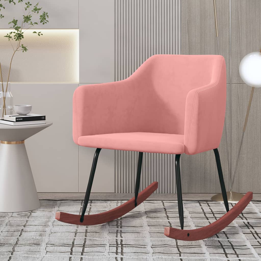 vidaXL Rocking chair velvet light gray