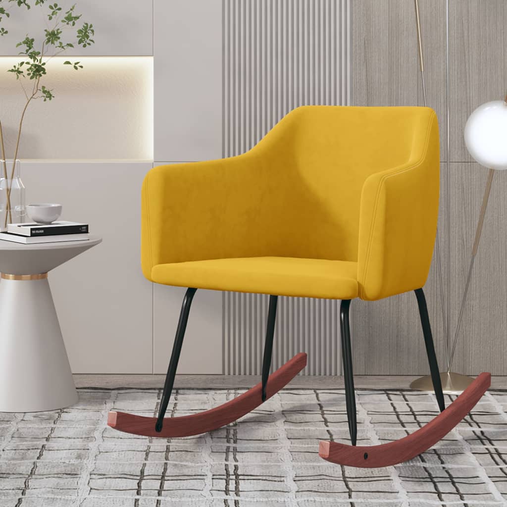 vidaXL Rocking chair velvet light gray