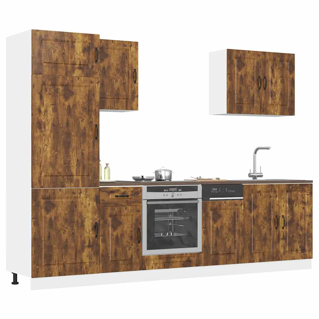 vidaXL 7-delige Keukenkastenset Kalmar bewerkt hout wit - Aashly