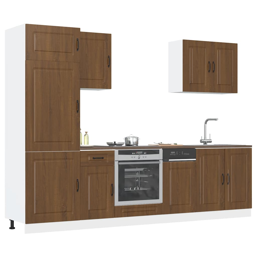 vidaXL 7-delige Keukenkastenset Kalmar bewerkt hout wit - Aashly