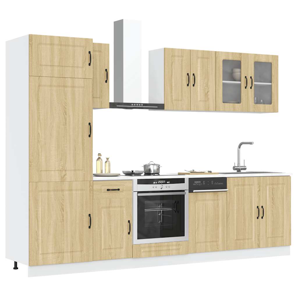 vidaXL 8-delige Keukenkastenset Kalmar bewerkt hout sonoma eikenkleur - Aashly