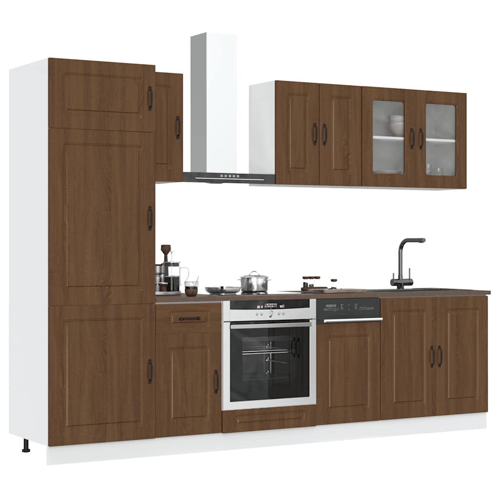 vidaXL 8-delige Keukenkastenset Kalmar bewerkt hout sonoma eikenkleur - Aashly