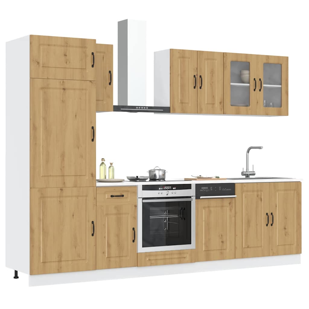 vidaXL 8-delige Keukenkastenset Kalmar bewerkt hout sonoma eikenkleur - Aashly