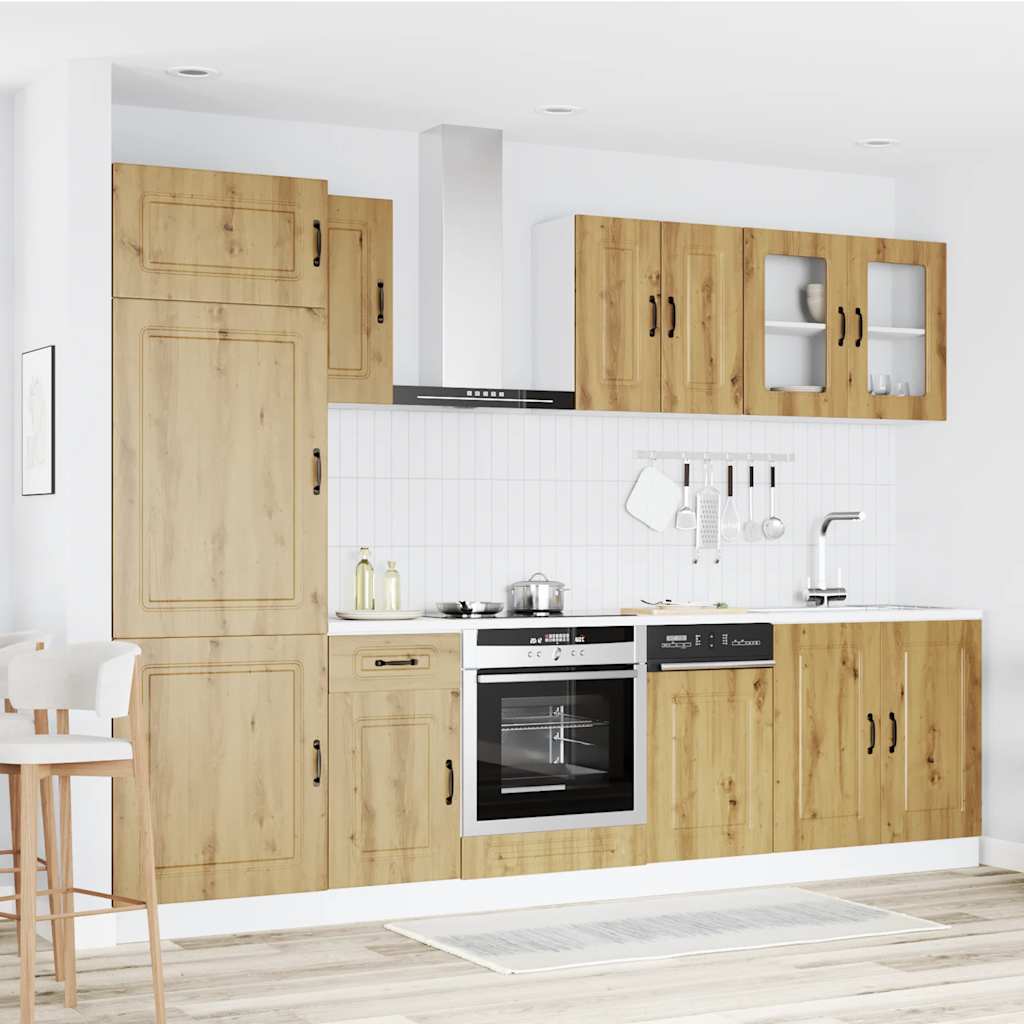 vidaXL 8-delige Keukenkastenset Kalmar bewerkt hout sonoma eikenkleur - Aashly