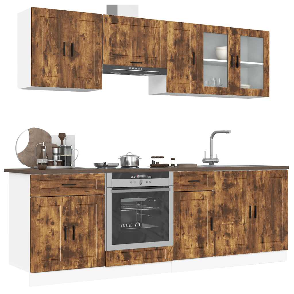 vidaXL 8-delige Keukenkastenset Porto bewerkt hout sonoma eikenkleur - Aashly