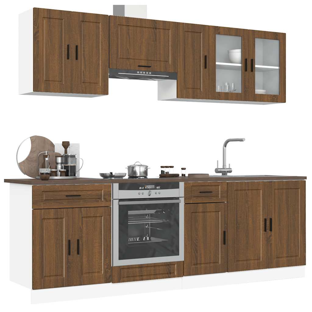 vidaXL 8-delige Keukenkastenset Porto bewerkt hout sonoma eikenkleur - Aashly