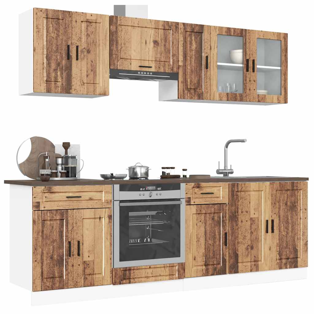 vidaXL 8-delige Keukenkastenset Porto bewerkt hout sonoma eikenkleur - Aashly