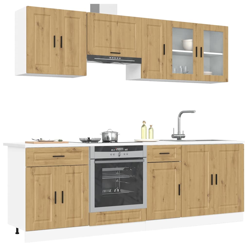 vidaXL 8-delige Keukenkastenset Porto bewerkt hout sonoma eikenkleur - Aashly