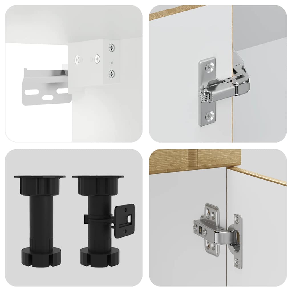 vidaXL 11-delige Keukenkastenset Lucca bewerkt hout zwart - Aashly