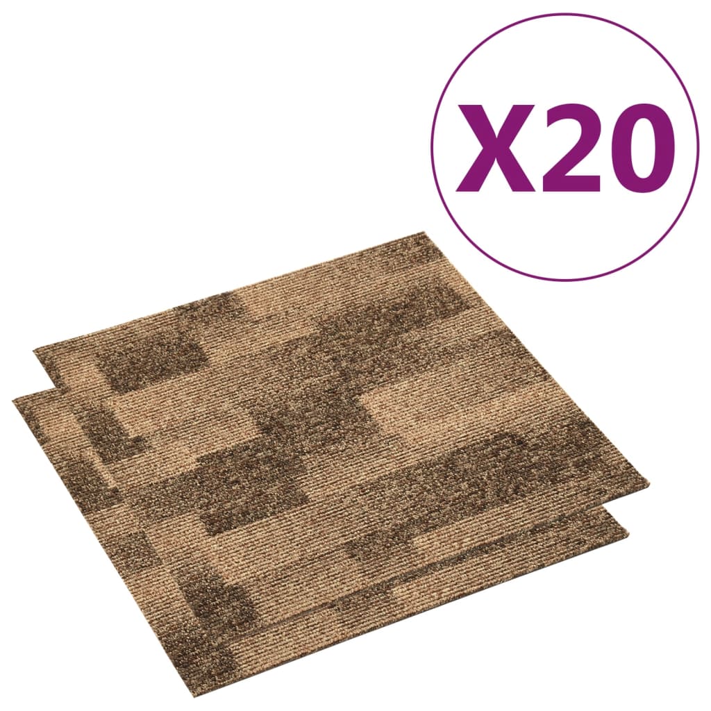vidaXL Tapijttegels 20 st 5 m² bruin
